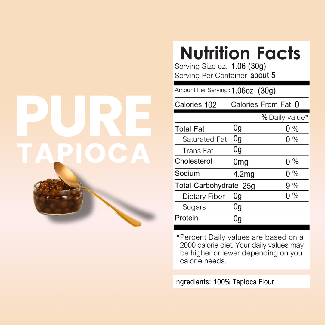 Pure tapioca boba. No preservatives, healthy boba at home.